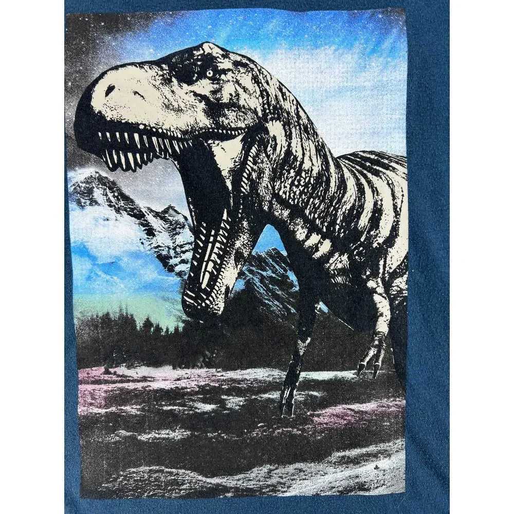 Old Navy Blue Dinosaur T Rex Short Sleeve Tshirt Boys Size 6/7